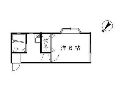 サラーム朝霞(1K/1階)の間取り写真
