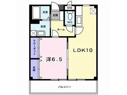 メゾンアネシス(1LDK/2階)の間取り写真