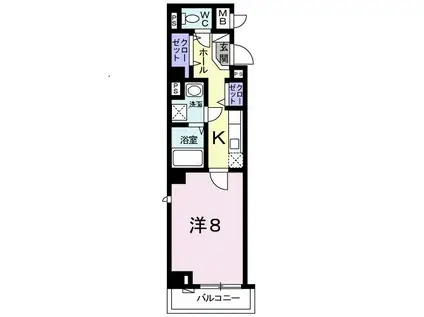 ベル クラール(1K/1階)の間取り写真