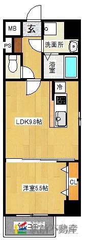 リッツ・アヴェニュー(1LDK/3階)の間取り写真