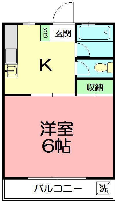 コーポアイザワ(1K/2階)の間取り写真