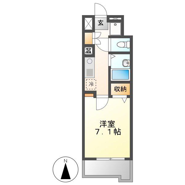 モナティス那古野(1K/5階)の間取り写真