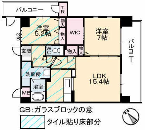 スカイアヴェニュー(2LDK/2階)の間取り写真