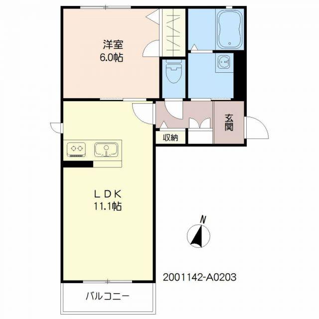 CANNA S(1LDK/2階)の間取り写真