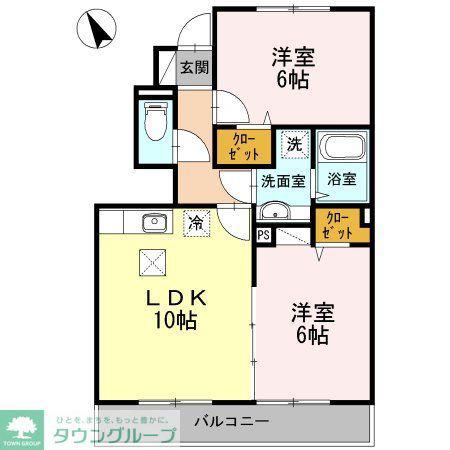 クレールソフィア(2LDK/1階)の間取り写真