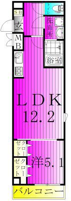 ジーメゾン我孫子青山台(1LDK/2階)の間取り写真