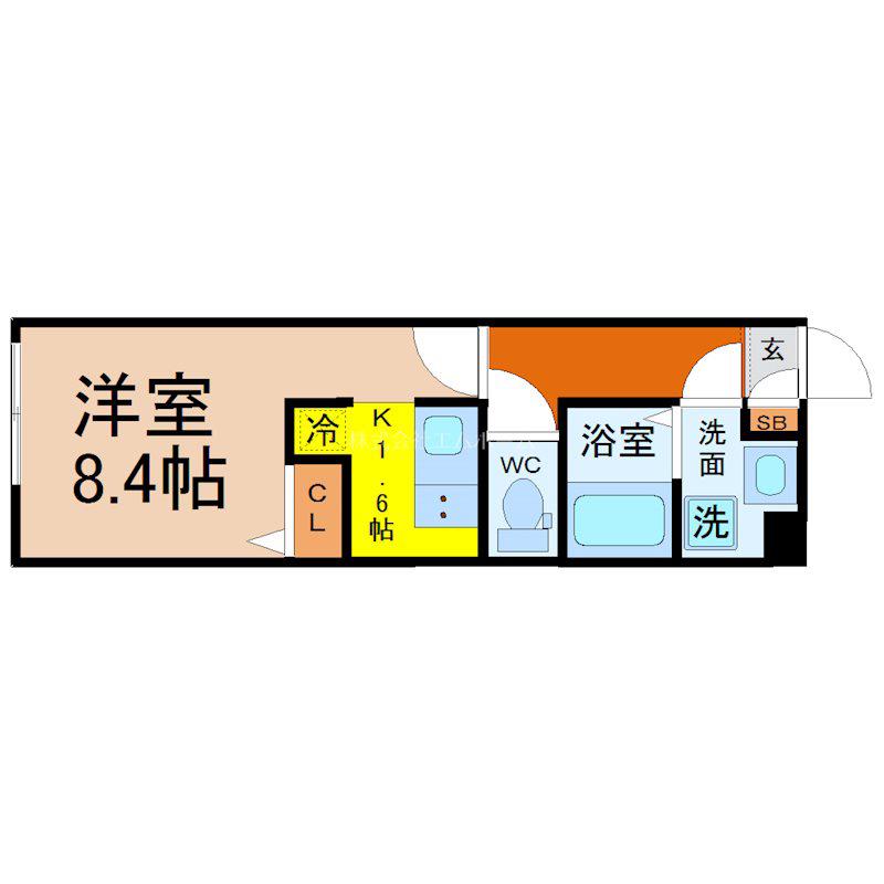QUADOR今池イースト(ワンルーム/4階)の間取り写真