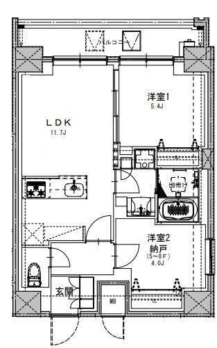 S-RESIDENCE両国SEREA(1SLDK/8階)の間取り写真