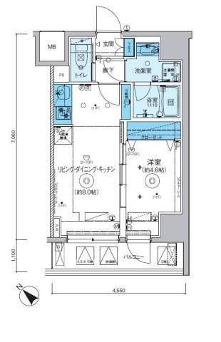 リヴシティ横濱関内弐番館(1LDK/10階)の間取り写真