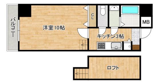 東雲パレス(1K/7階)の間取り写真