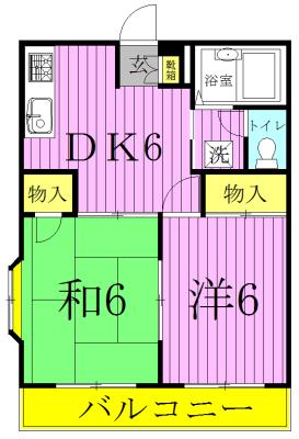 プレザホームズ(2DK/2階)の間取り写真