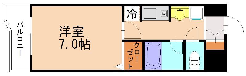 ジュネスシティ宮の前(1K/3階)の間取り写真