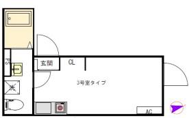 クレサージュ西新井(ワンルーム/4階)の間取り写真