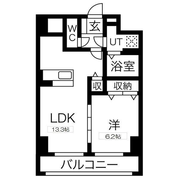 アマルフィーノ(1LDK/7階)の間取り写真