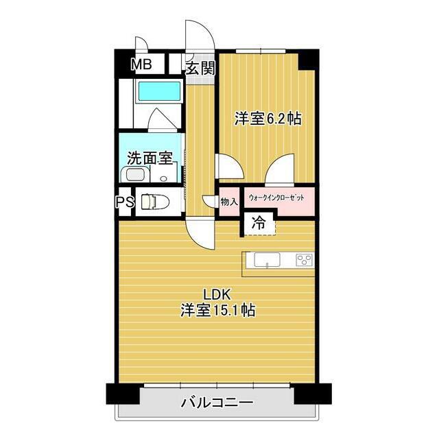 KSハイム(1LDK/5階)の間取り写真