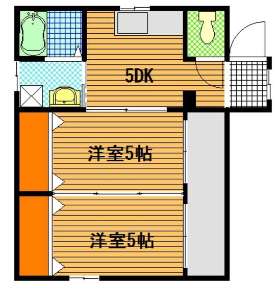 アイランドビル8(2DK/3階)の間取り写真