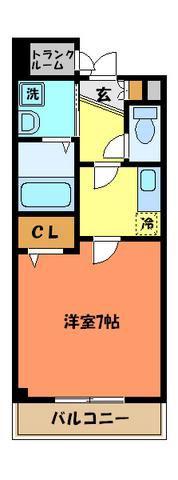 エリエント(1K/2階)の間取り写真