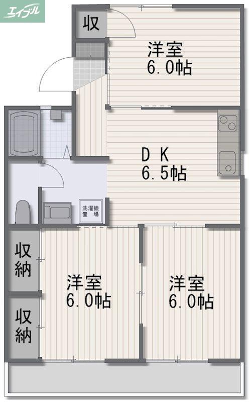 セジュール神田(3DK/1階)の間取り写真