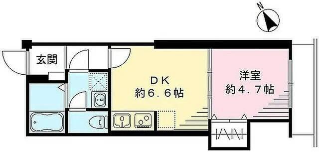 RAFFINE春日(1DK/3階)の間取り写真