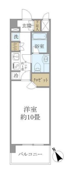 エコロジー上板橋レジデンス(1K/2階)の間取り写真