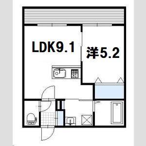 ルマーナ白石(1LDK/3階)の間取り写真