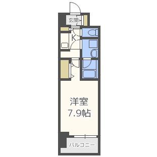 コンフォリア心斎橋イースト(1K/6階)の間取り写真