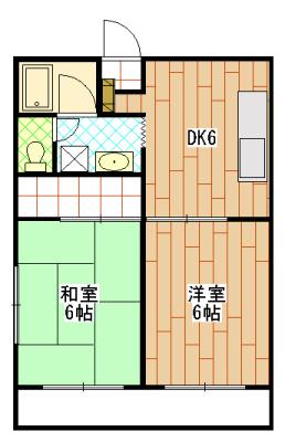 コーポバーディJR(2DK/3階)の間取り写真