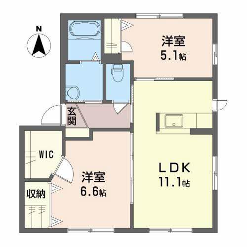 ダイヤメゾンB棟(2LDK/1階)の間取り写真