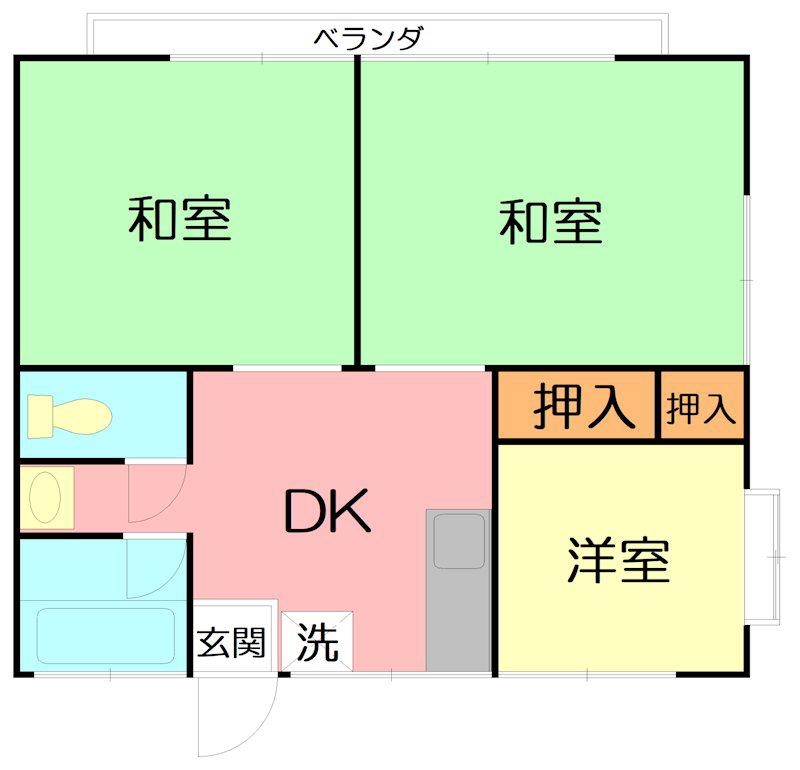 コーポ勇 B(3DK/2階)の間取り写真
