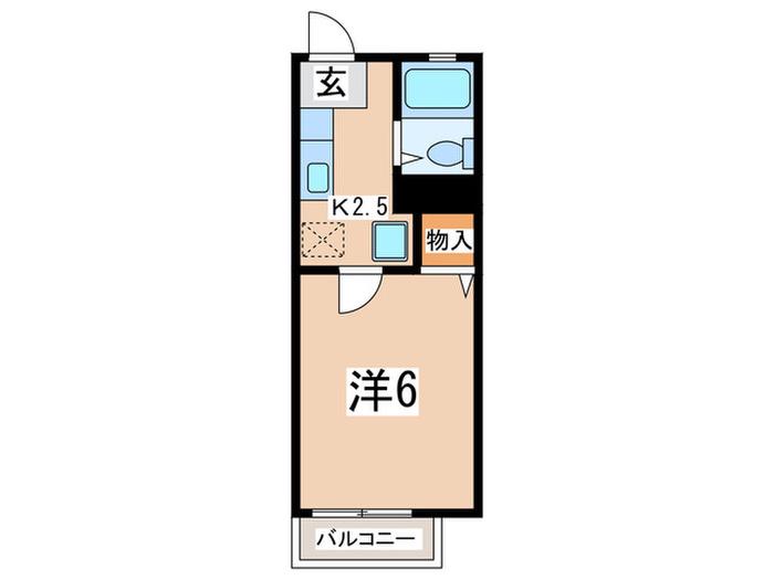 サンシティ石井(1K/1階)の間取り写真