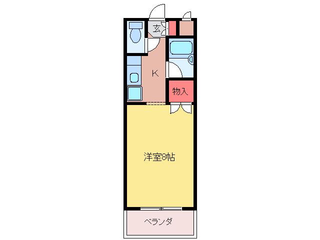 ルミネ松本(1K/2階)の間取り写真