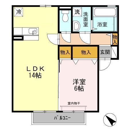 スカイコート大村 II(1LDK/2階)の間取り写真