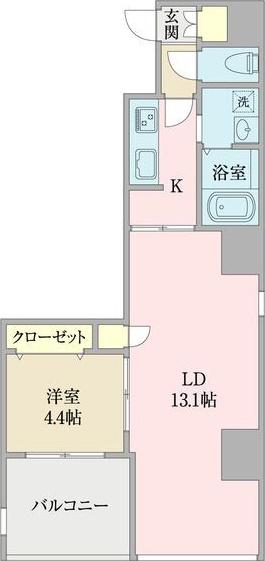 COULEURS OOS(1LDK/8階)の間取り写真