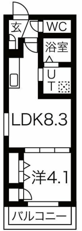 F ASESIA AMENITE(1LDK/2階)の間取り写真