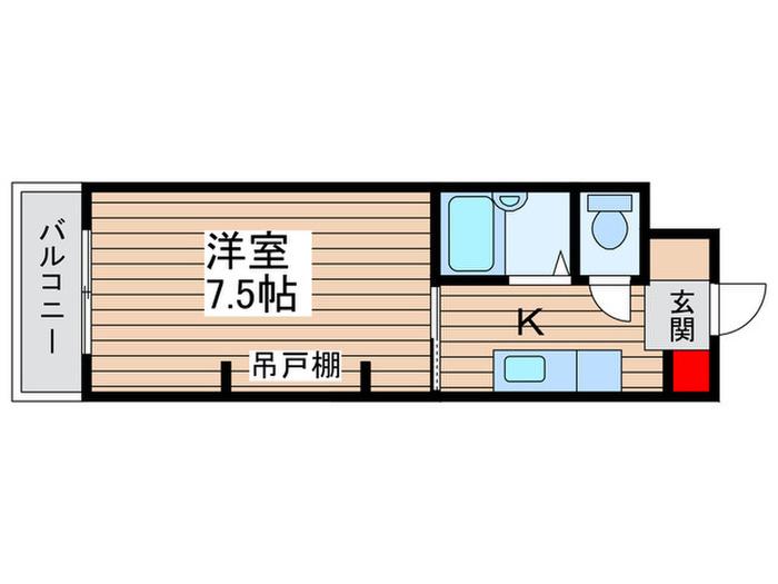 キャトルセゾン(1K/2階)の間取り写真