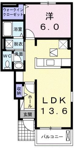 シエロアズール B(1LDK/1階)の間取り写真