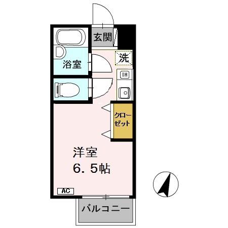 セジュール摩耶1(ワンルーム/2階)の間取り写真