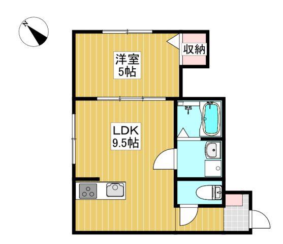 オシアナス(1LDK/1階)の間取り写真