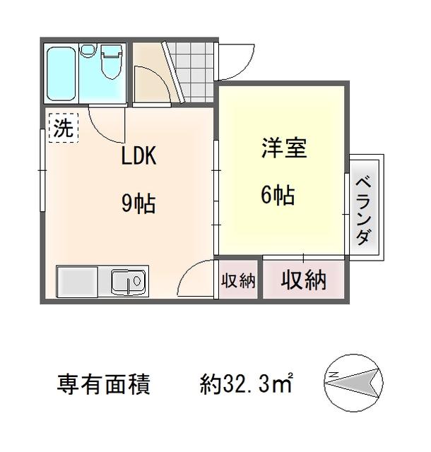 レグメントダム(1LDK/1階)の間取り写真