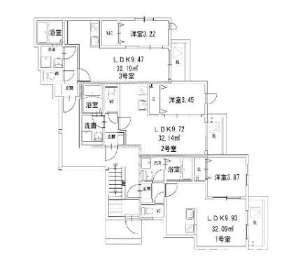 PORTA NOB二日市(1LDK/2階)の間取り写真