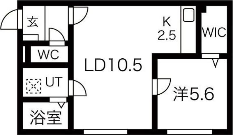 富丘ベース(1LDK/1階)の間取り写真