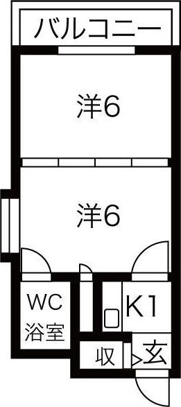 東和マンション新栄(2K/4階)の間取り写真