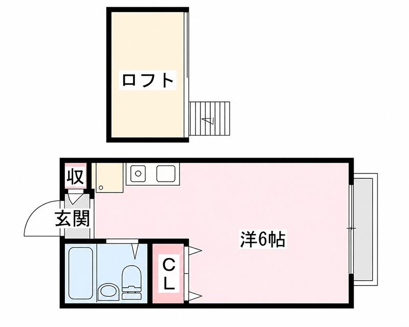 ハイツ北松川(1K/1階)の間取り写真