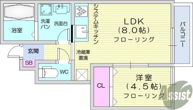 リーコーポ壱番館(1LDK/1階)の間取り写真