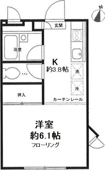 ルミエール(1K/2階)の間取り写真