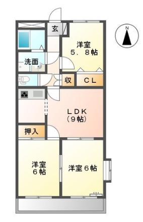 メルヴェーユ(3LDK/3階)の間取り写真
