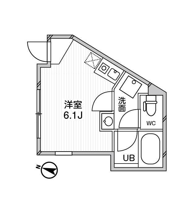 ベルコート赤坂(ワンルーム/3階)の間取り写真