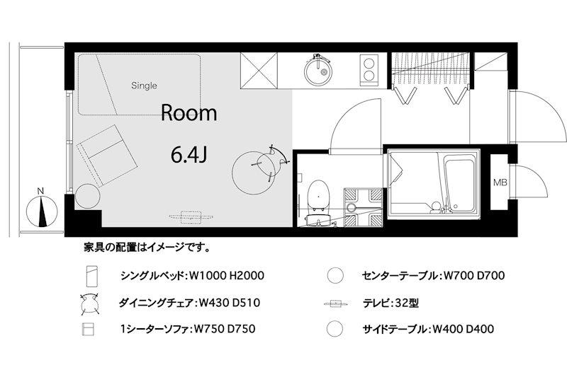 ライオンズマンション新宿東公園(ワンルーム/10階)の間取り写真