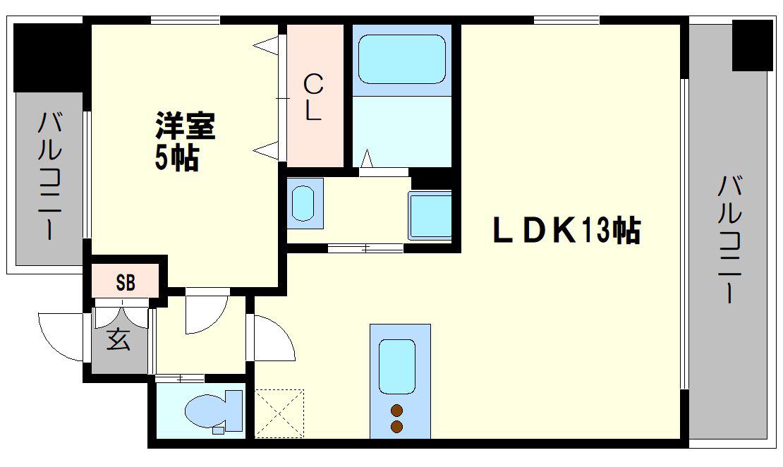 プレジオ難波EURO(1LDK/3階)の間取り写真