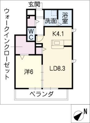 サンライズ宮(1LDK/1階)の間取り写真
